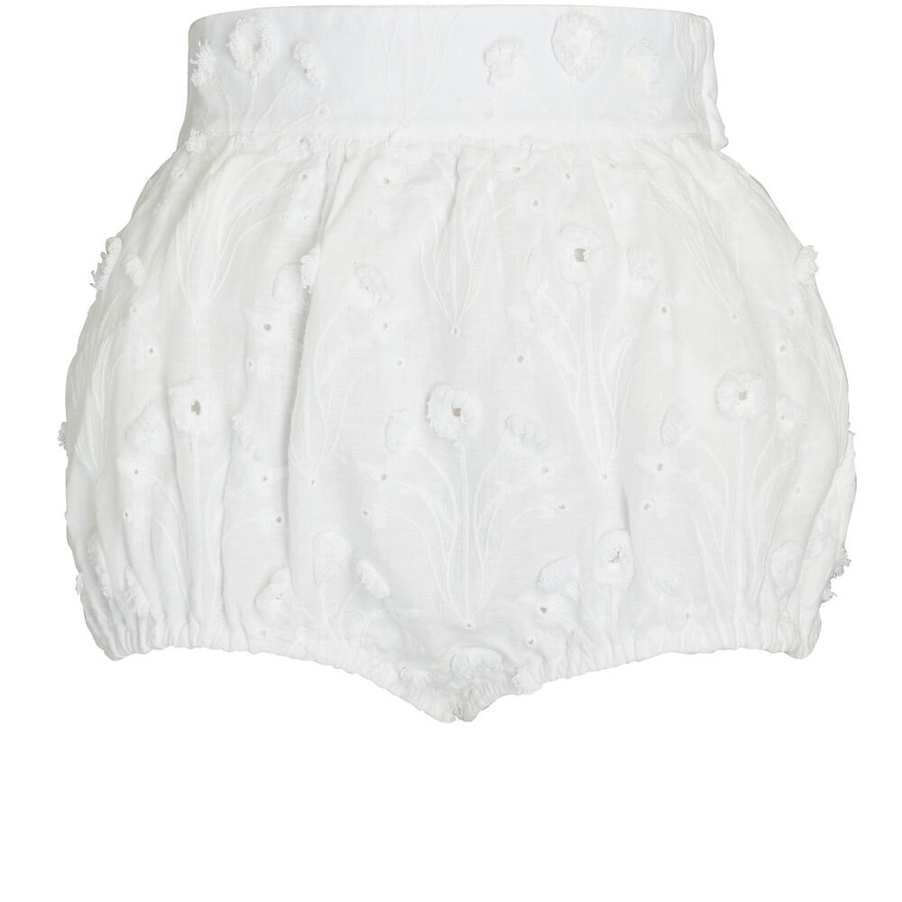 NWT AGUA BY AGUA BENDITA Lulo Diente De Leon Amanecer Linen Mini Shorts In White